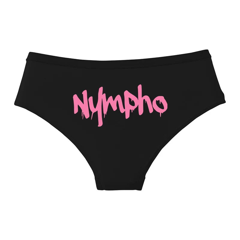 NYMPHO Gold Letter Print Underwear Cute Girl Briefs Female Soft Cotton Panties Sexy Lingeries For Women Ladies Underpants