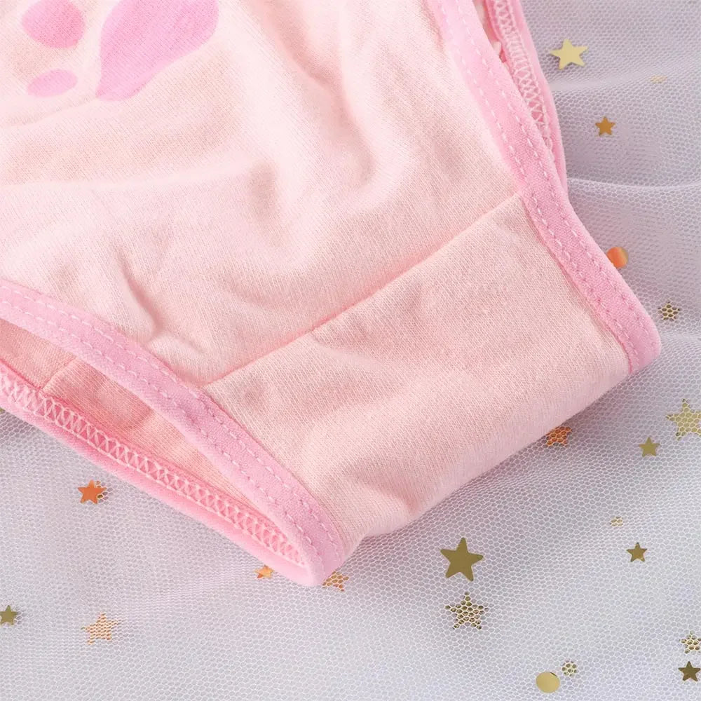 1-4Pcs Sexy Bandage Lolita Panties Low Waist Lingerie Cute Claw Women's Briefs Low Waist Animation Underwear Black,Pink,White