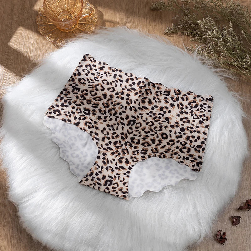 BZEL 4PCS Women's Panties Seamless Female Sexy Lingerie High-Waist Briefs Ladies Breathable Leopard Plus Size Underpant Hot Sale