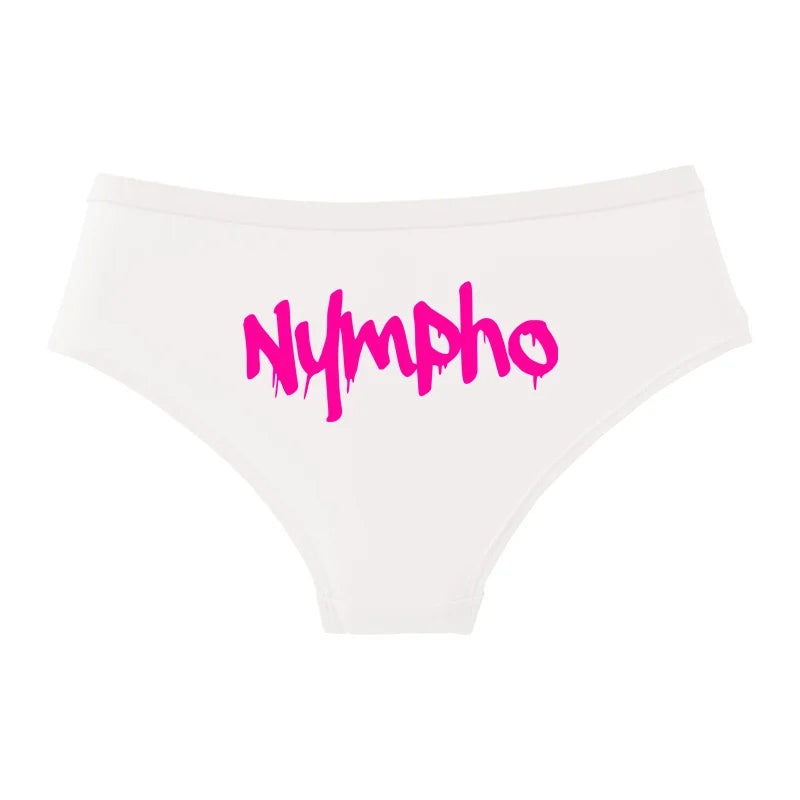 NYMPHO Gold Letter Print Underwear Cute Girl Briefs Female Soft Cotton Panties Sexy Lingeries For Women Ladies Underpants