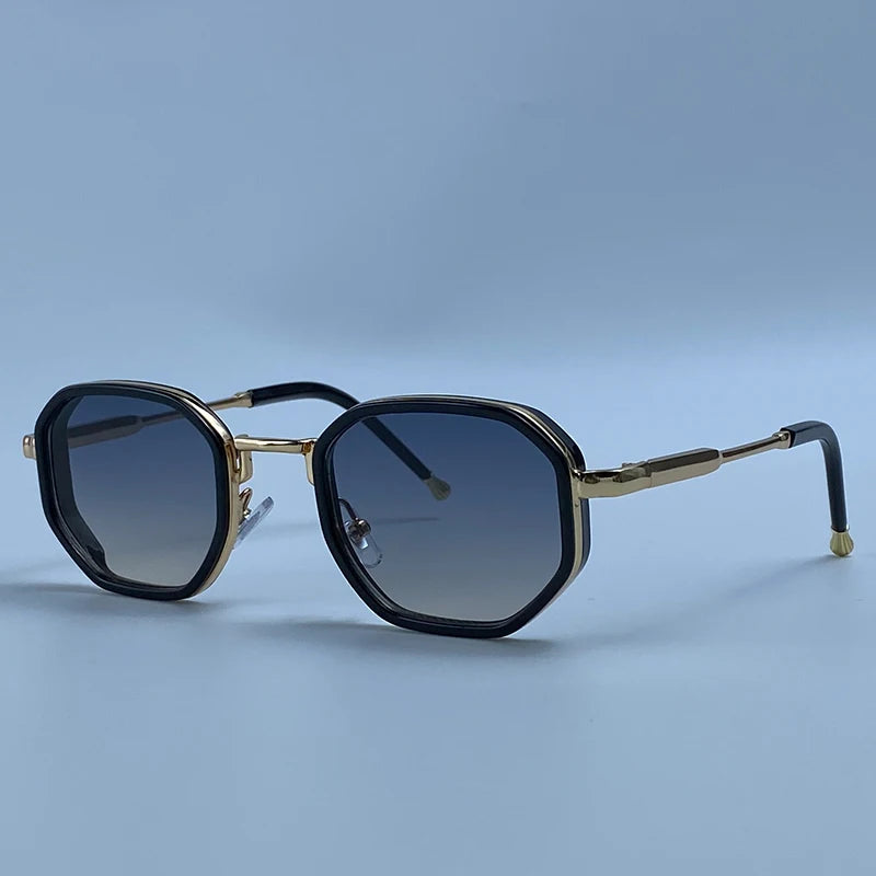 Small Frame Octagon Punk Sunglasses Women Luxury Brand Retro Geometric Metal Fashion Shades Vintage Sun Glasses Driving Eyewear