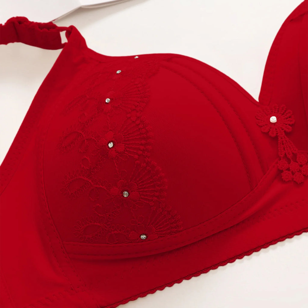 Women Bralette No Underwire Adjustable Shoulder Strap Breathable Push Up Middle-aged Ladies Wireless Bra Female Soft Underwere