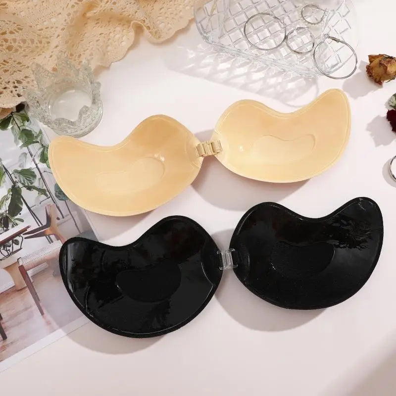 Women Invisible Silicone Mango Bra Sexy Strapless & Seamless Push Up Stick-On Bra Front Closure Lingerie & Underwear Accessories