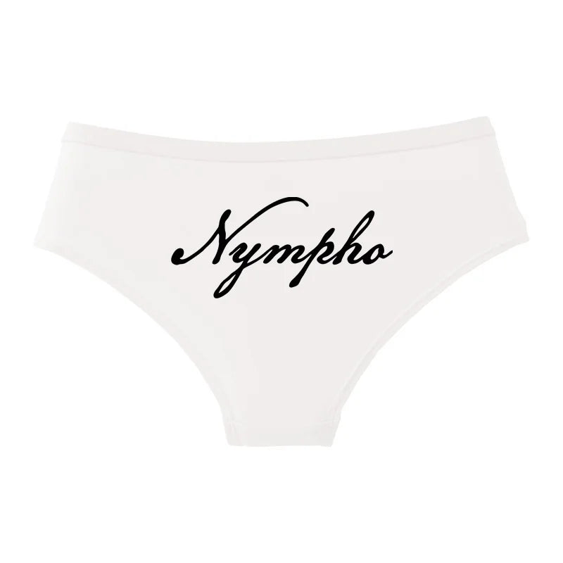 NYMPHO Gold Letter Print Underwear Cute Girl Briefs Female Soft Cotton Panties Sexy Lingeries For Women Ladies Underpants