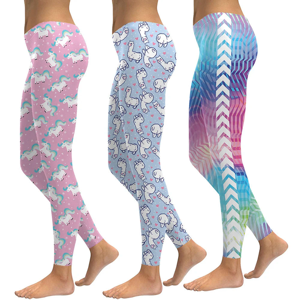 Women Leggings Lovely Animal Hologrephic Digital Print Fitness legging High Waist Workout Pants Casual Street Leggins