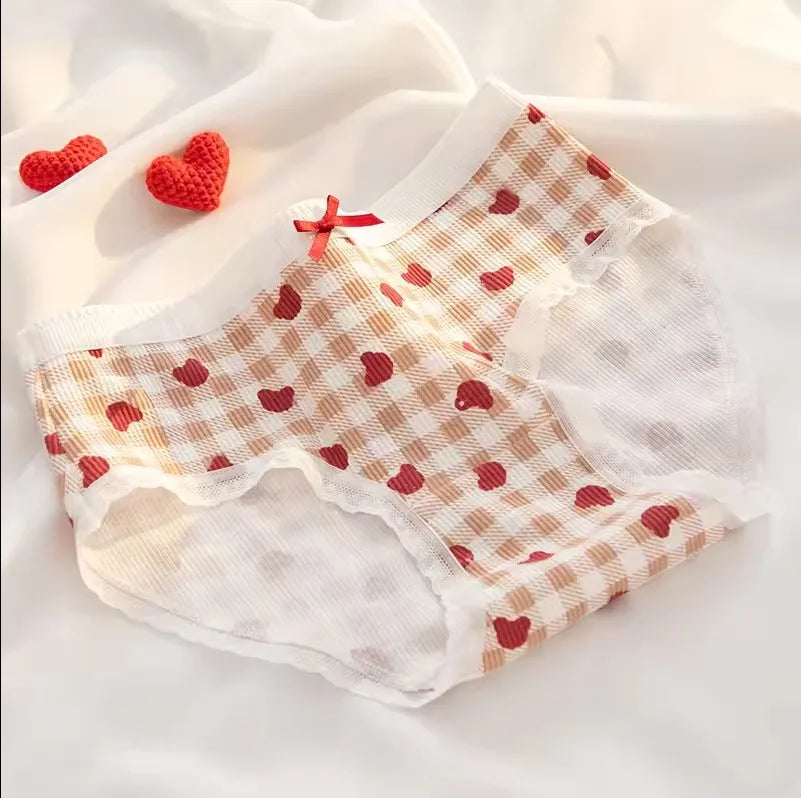 5Pcs/Lot Women's Underwear Cotton Panties Sexy Pantys for Female Intimates Underpants Breathable Briefs Girls Mid-Rise Shorts