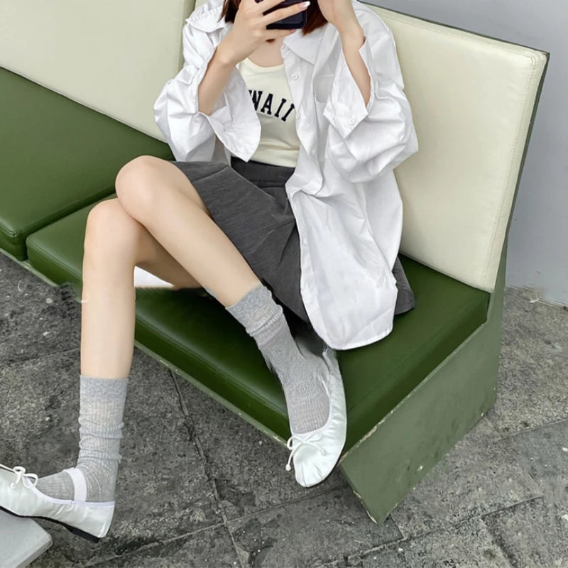 1/9 pairs New summer thin casual women's middle tube socks comfortable women's middle tube socks fashion breathable long socks