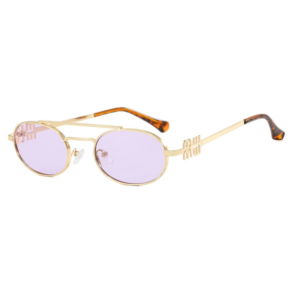 Fashion Punk Double Beam Sunglasses Women Men Retro Brand Designer Small Frame Sun Glasses Female Trendy Sunshade Eyewear UV400
