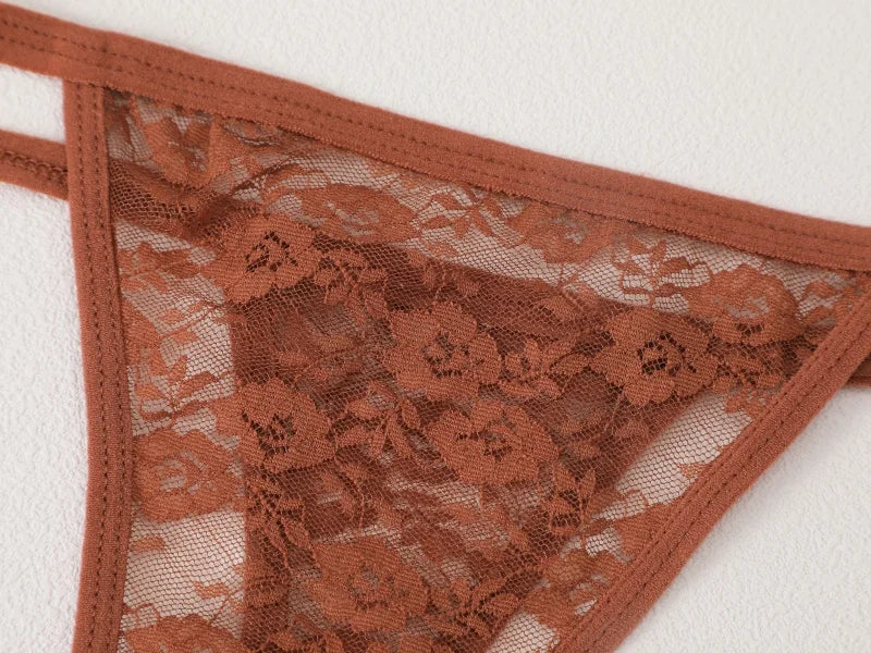 FINETOO 9Pcs Perspective T-Back Thongs Women Sexy Low Rise G-Strings Breathable Underpants Female Lace Floral Intimates Lingerie