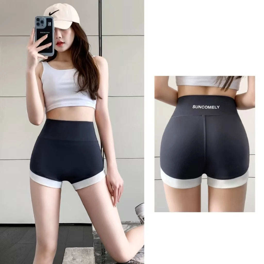 Hearuisavy Running Sports Shorts Women Buttock Lift Gym Leggings Women Cycling Slim Fit Workout Shorts High Waist Yoga Shorts