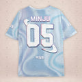 2025 Women Fashion O-Neck Short Sleeve T-Shirt ILLIT MINJU Fans  Summer Tee Lightweight Sport Daily Tee Oversized Sport T-Shirt