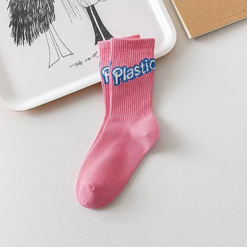 Cute Harajuku Strawberry Love Sweet Socks Middle Tube Breathable Fashion Autumn And Winter Casual Socks