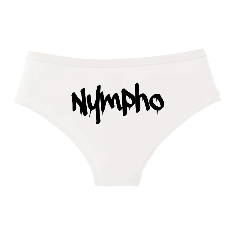 NYMPHO Gold Letter Print Underwear Cute Girl Briefs Female Soft Cotton Panties Sexy Lingeries For Women Ladies Underpants