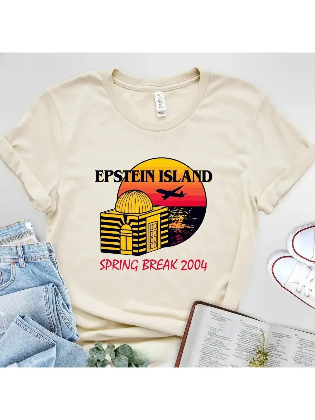 Epstein Island Spring Break 2004 T Shirt vintage Washed Unisex Comfortable streetwear graphic Casual Soft Top For Everyday Wear