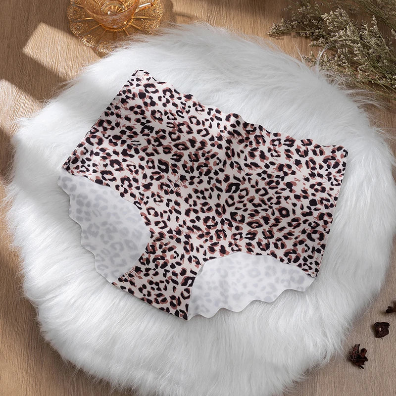 BZEL 4PCS Women's Panties Seamless Female Sexy Lingerie High-Waist Briefs Ladies Breathable Leopard Plus Size Underpant Hot Sale