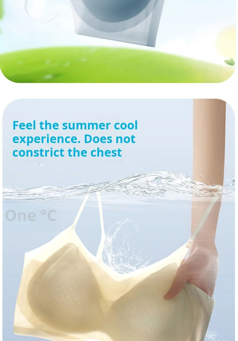 Summer Seamless Ultra-Thin Ice Silk Bra Women Sexy Push Up Bra Intimates Wireless Bralette Underwear Air Cooling Brassiere