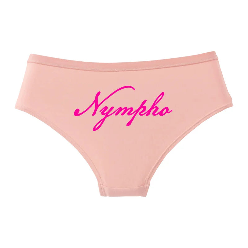 NYMPHO Gold Letter Print Underwear Cute Girl Briefs Female Soft Cotton Panties Sexy Lingeries For Women Ladies Underpants