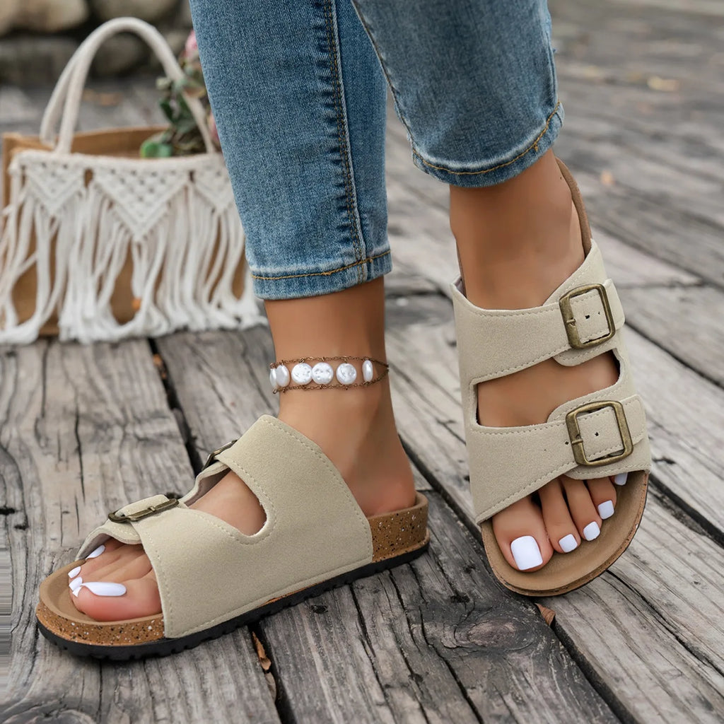 Women Slippers Platform Slides Women Summer  Slippers Classic Soft Sandals Support Adjustable Breathable Buckle Sandals