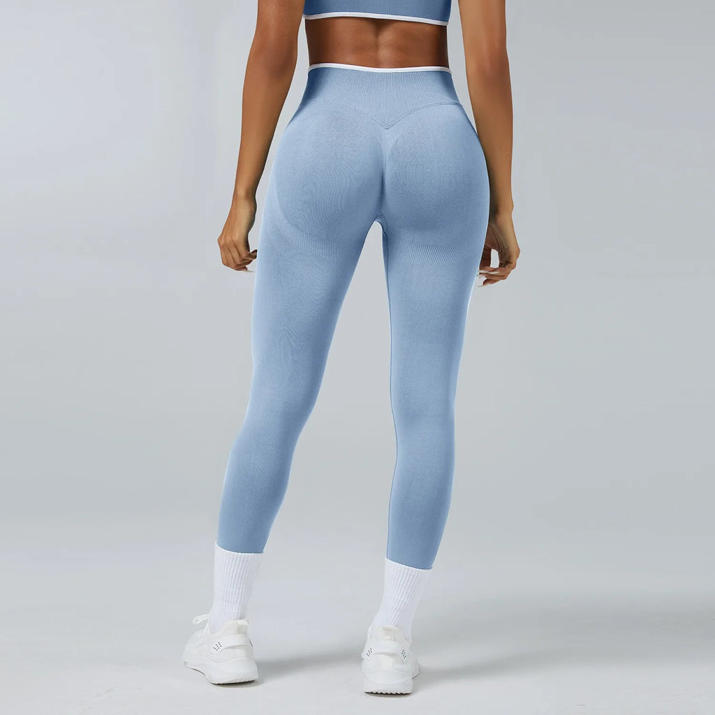 Women Elastic Waist Yoga Pants Seamless Push Up Leggings Sport Fitness Running Gym Quick Dry