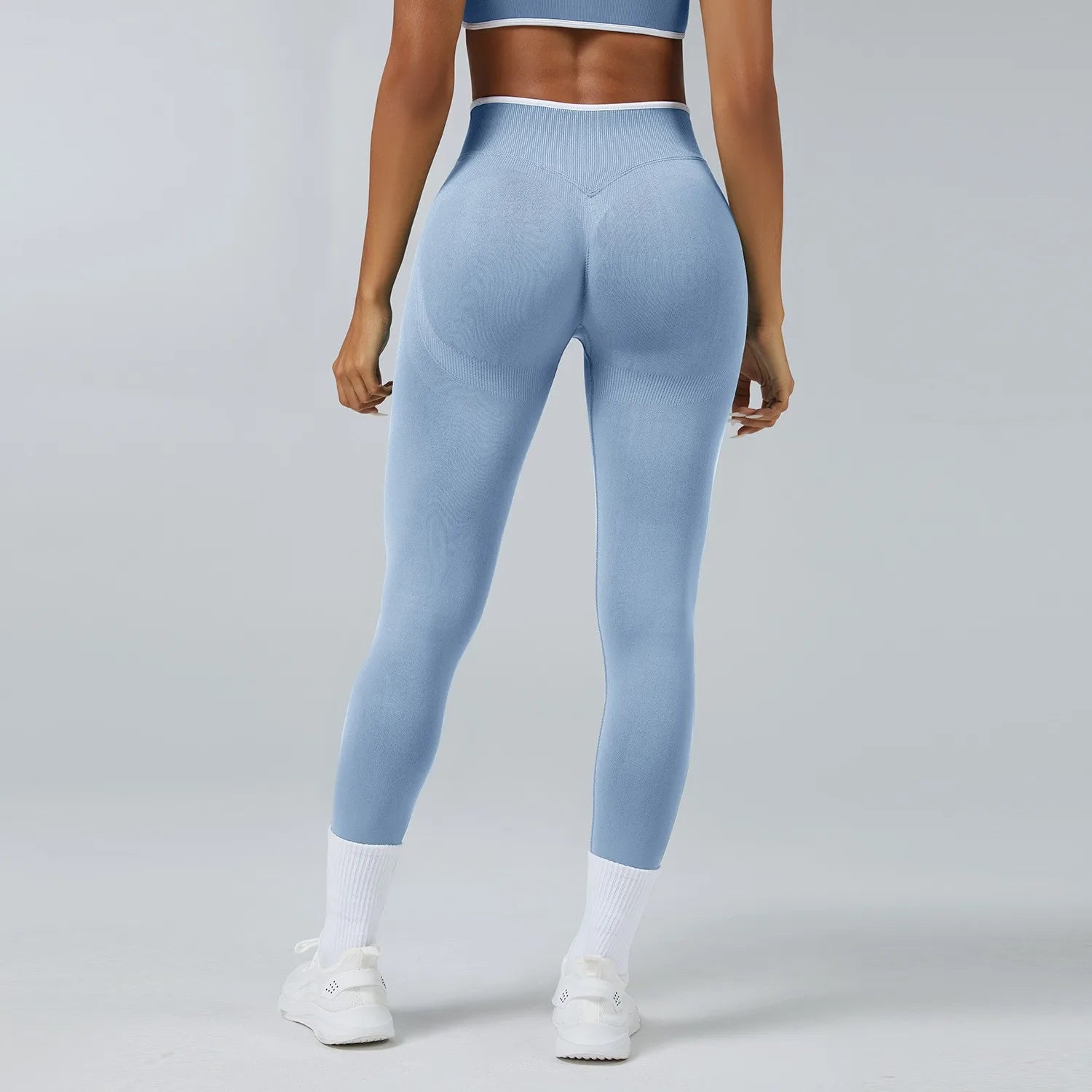 Women Elastic Waist Yoga Pants Seamless Push Up Leggings Sport Fitness Running Gym Quick Dry