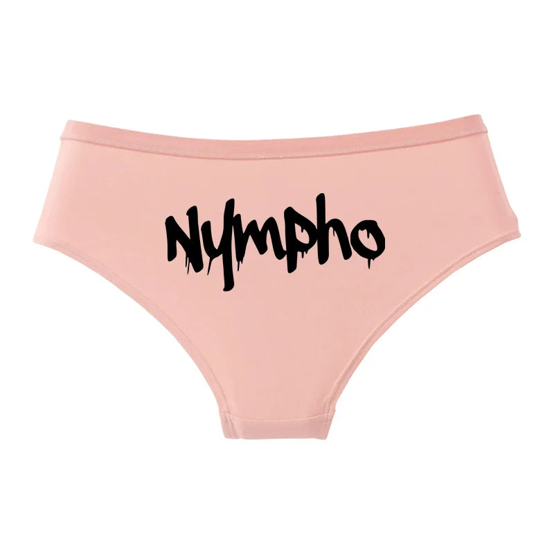 NYMPHO Gold Letter Print Underwear Cute Girl Briefs Female Soft Cotton Panties Sexy Lingeries For Women Ladies Underpants