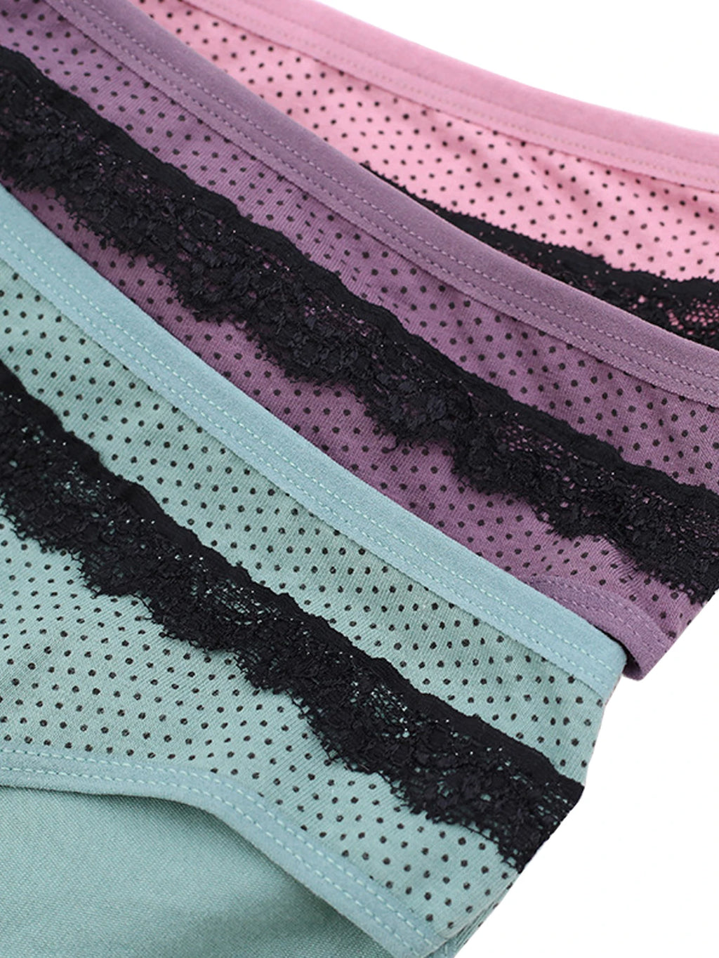 5 Pieces of Women's Sexy Underpants Student Cute Mid Waist Underpants Breathable and Soft Lace Edge Decorative Underwear Sexy