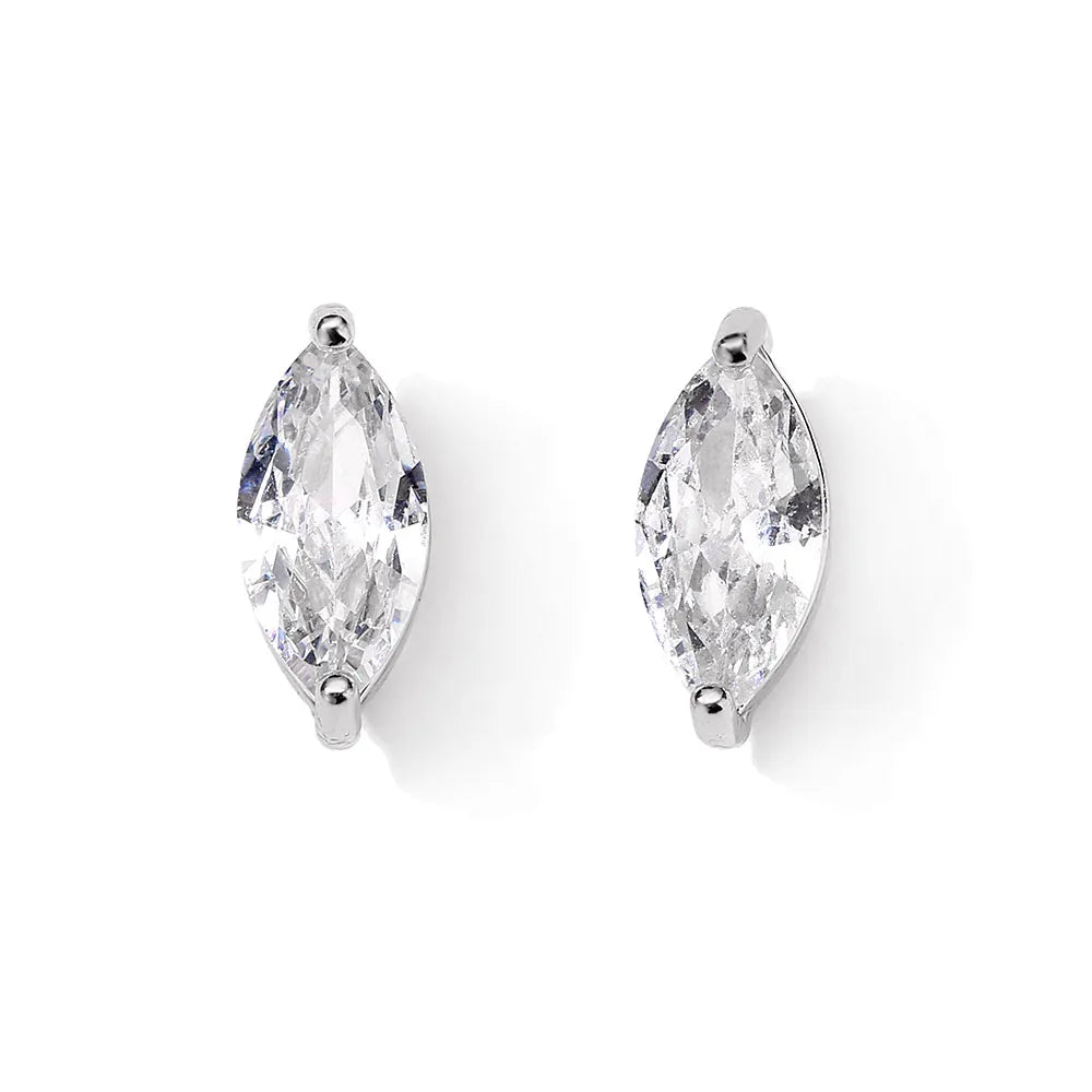 ZAKOL Marquise Cubic Zircon Stud Earring for Women Girls Ladies Fashion Silver Gold Color Daily Ear Accessories