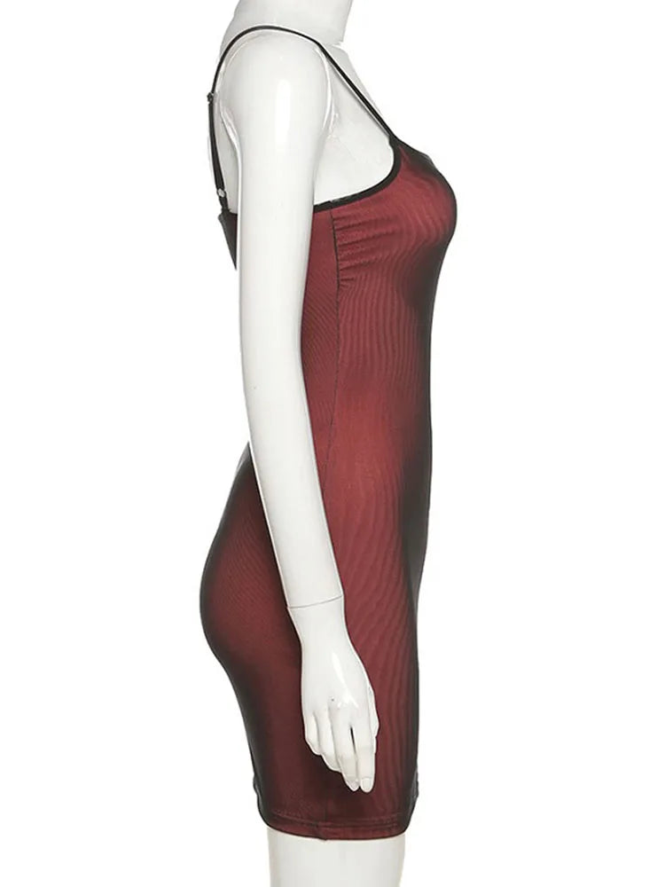 Mesh Double Layer Sexy Skinny Dress Women Sleeveless Party Bodycon 2025 Bandage Elastic Split Trend Clubwear Slim Outfit