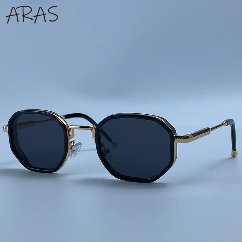 Small Frame Octagon Punk Sunglasses Women Luxury Brand Retro Geometric Metal Fashion Shades Vintage Sun Glasses Driving Eyewear
