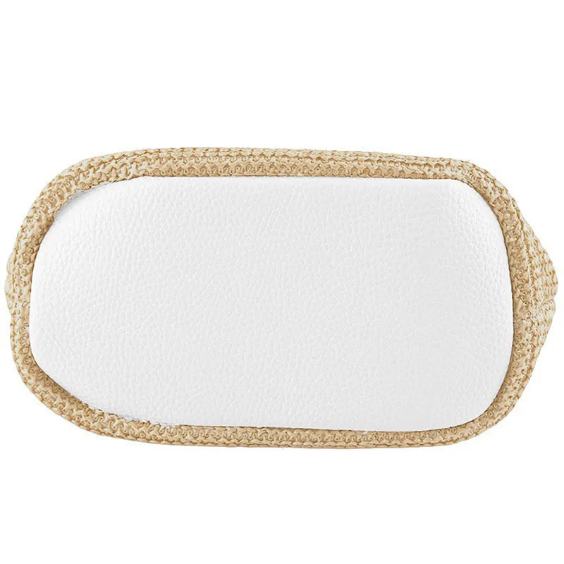 Trendy Straw Handbag Women's Woven Beach Bag Casual Snap Button Satchel Bag Small Braided Shoulder Bag For Travel Beach Trip