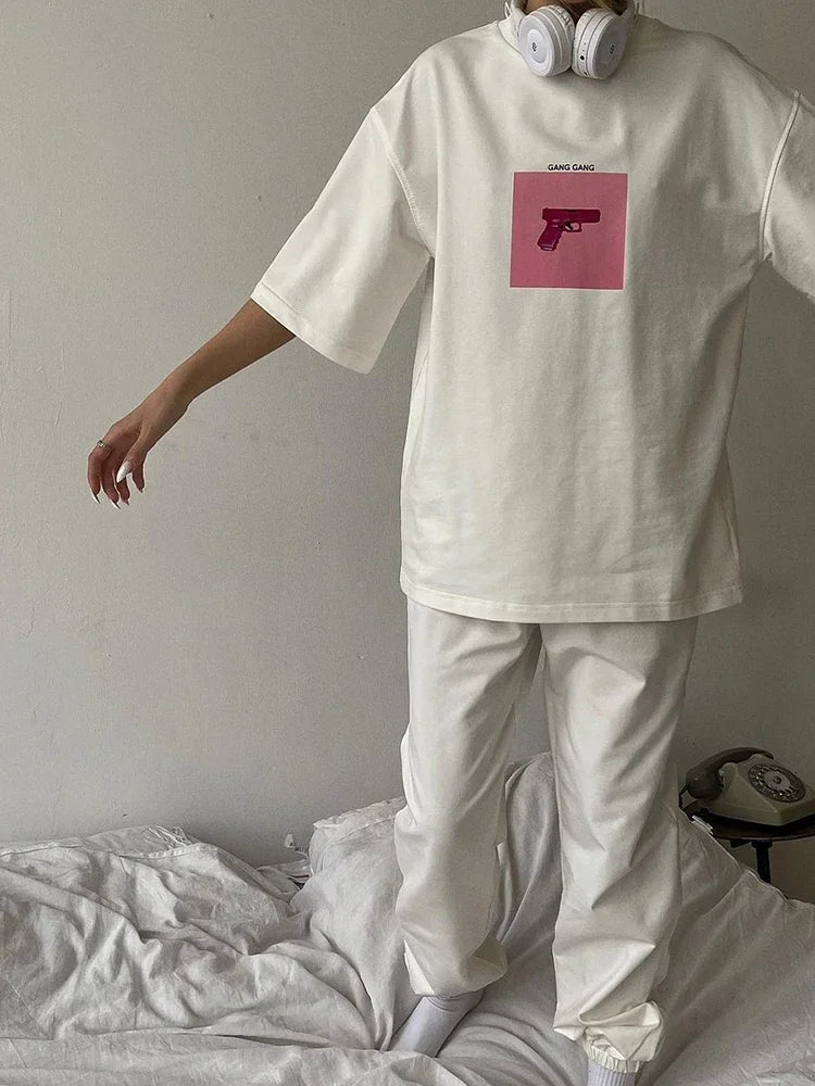 Hirsionsan Graphic T Shirt Women 2026 Summer Crewneck Short Sleeve Tees Female Casual Harajuku Sleeve Casual Aesthetic Clothes